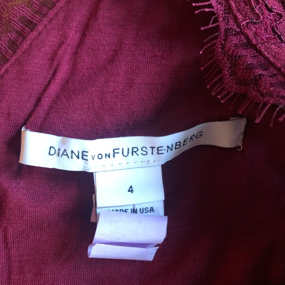 DIANE VON FURSTENBURG Zarita Burgundy Lace Dress - Picture 5 of 6